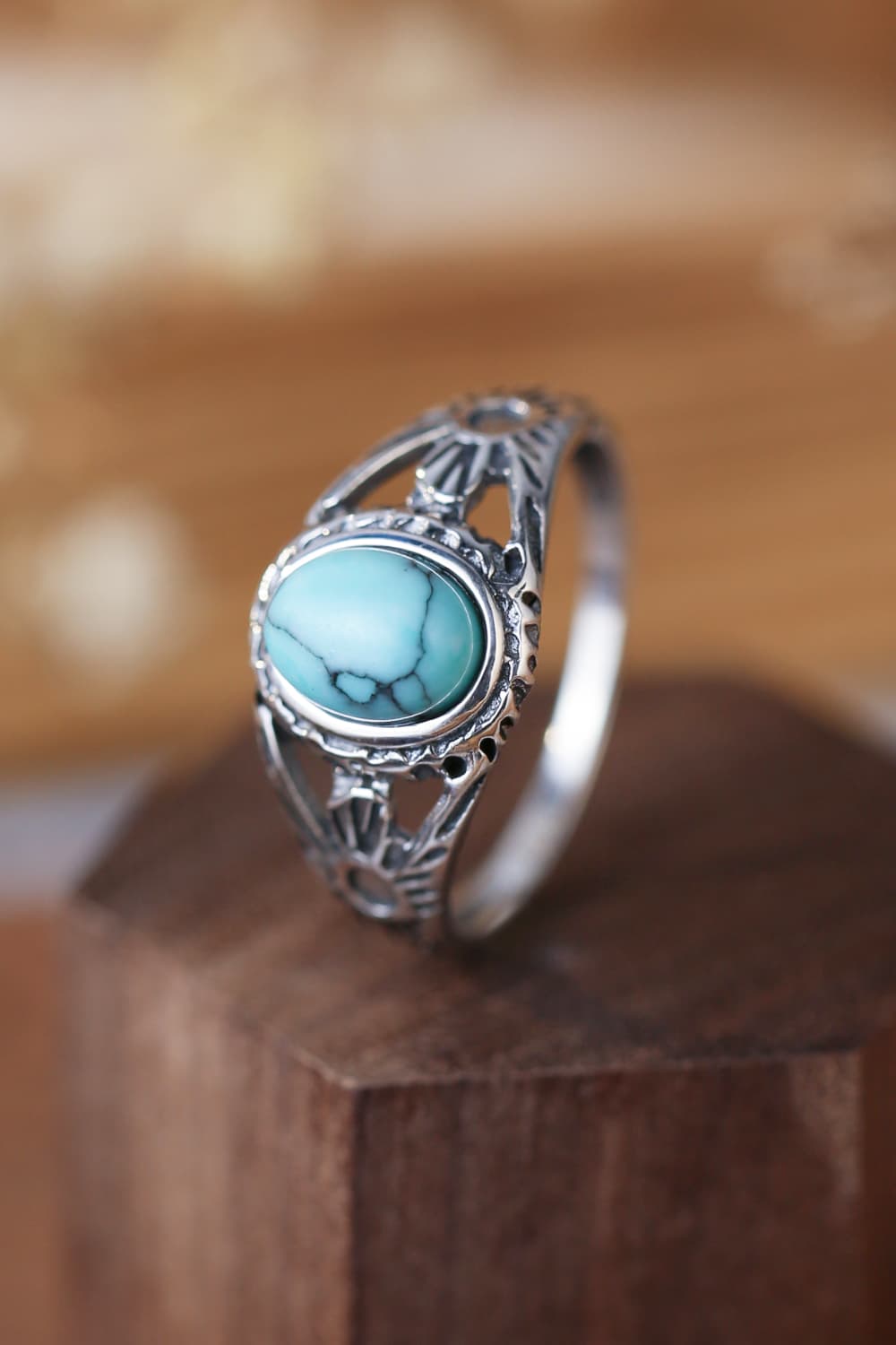 Turquoise 925 Sterling Silver Ring - Rings - FITGGINS