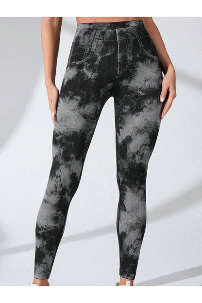 Tie-Dye High Waist Active Leggings - Leggings - FITGGINS