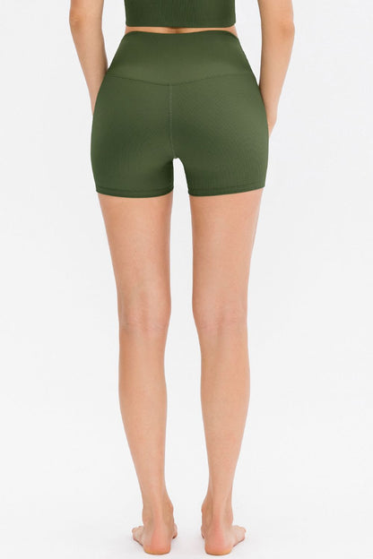 Slim Fit Wide Waistband Sports Shorts Fitggins