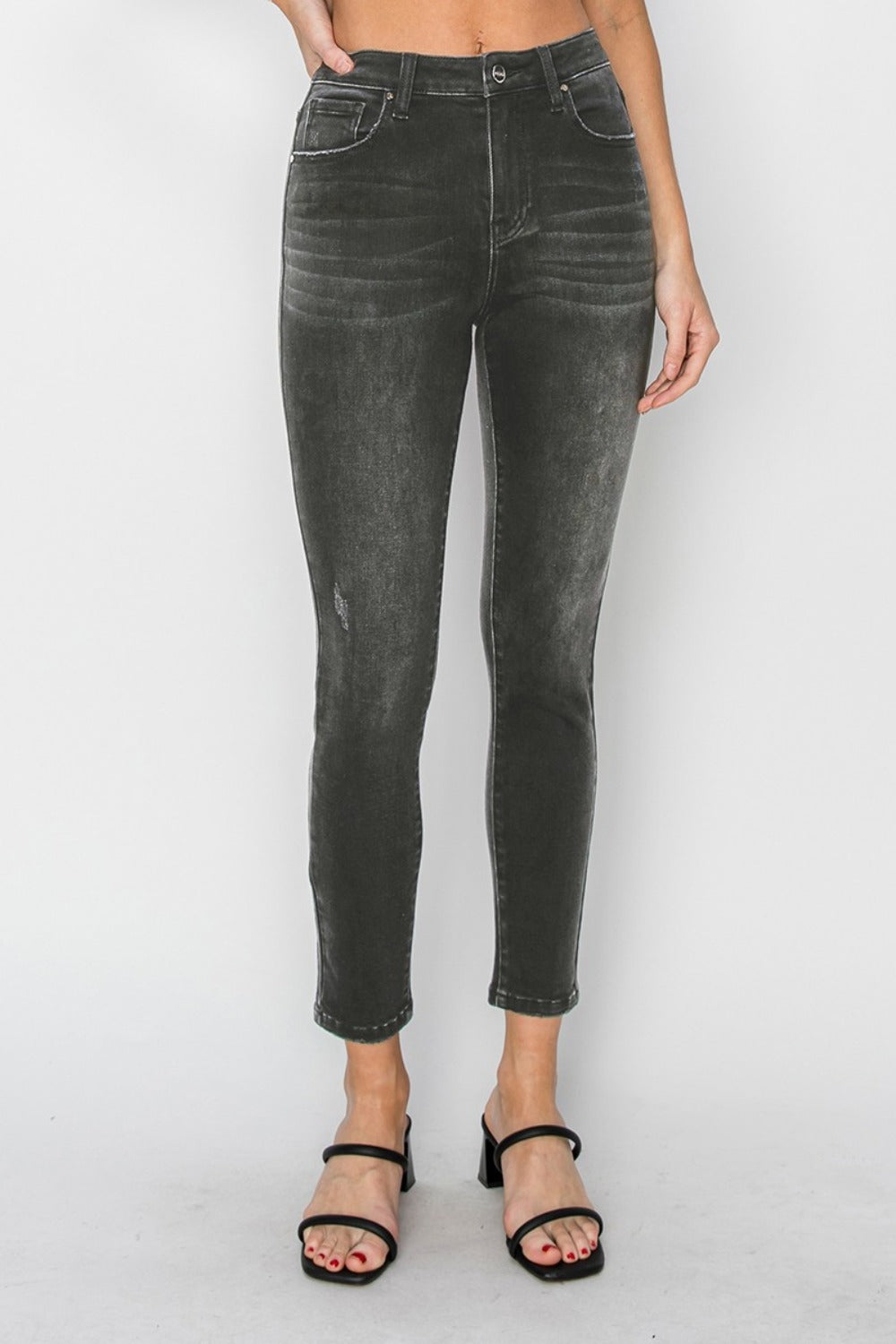 RISEN Full Size High Rise Ankle Skinny Jeans - Jeans - FITGGINS