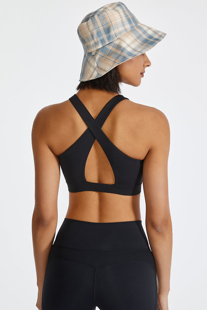 Ruched Crisscross Active Tank - Crop Tops & Tank Tops - FITGGINS