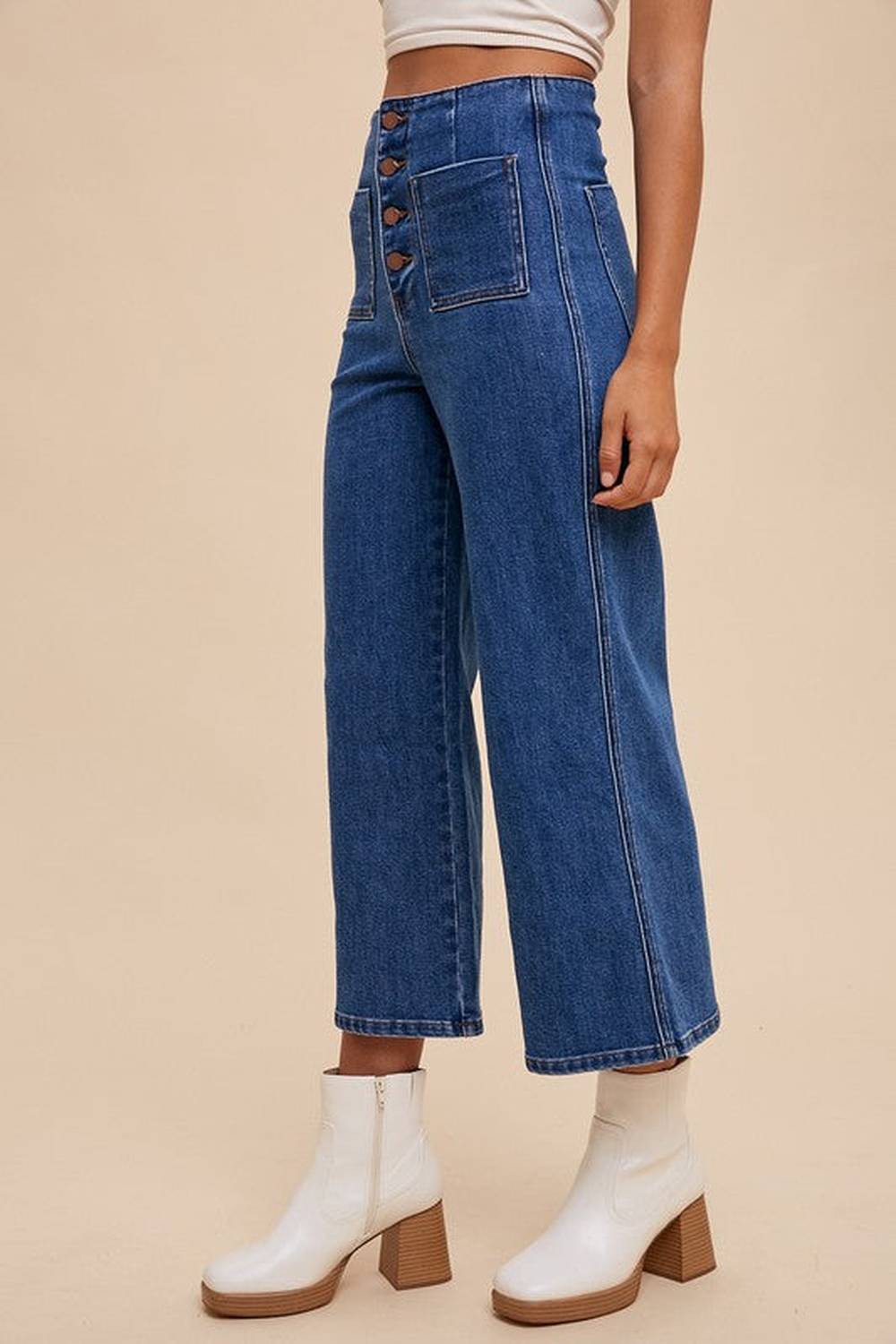 Annie Wear Button Fly High Waist Jeans - Jeans - FITGGINS