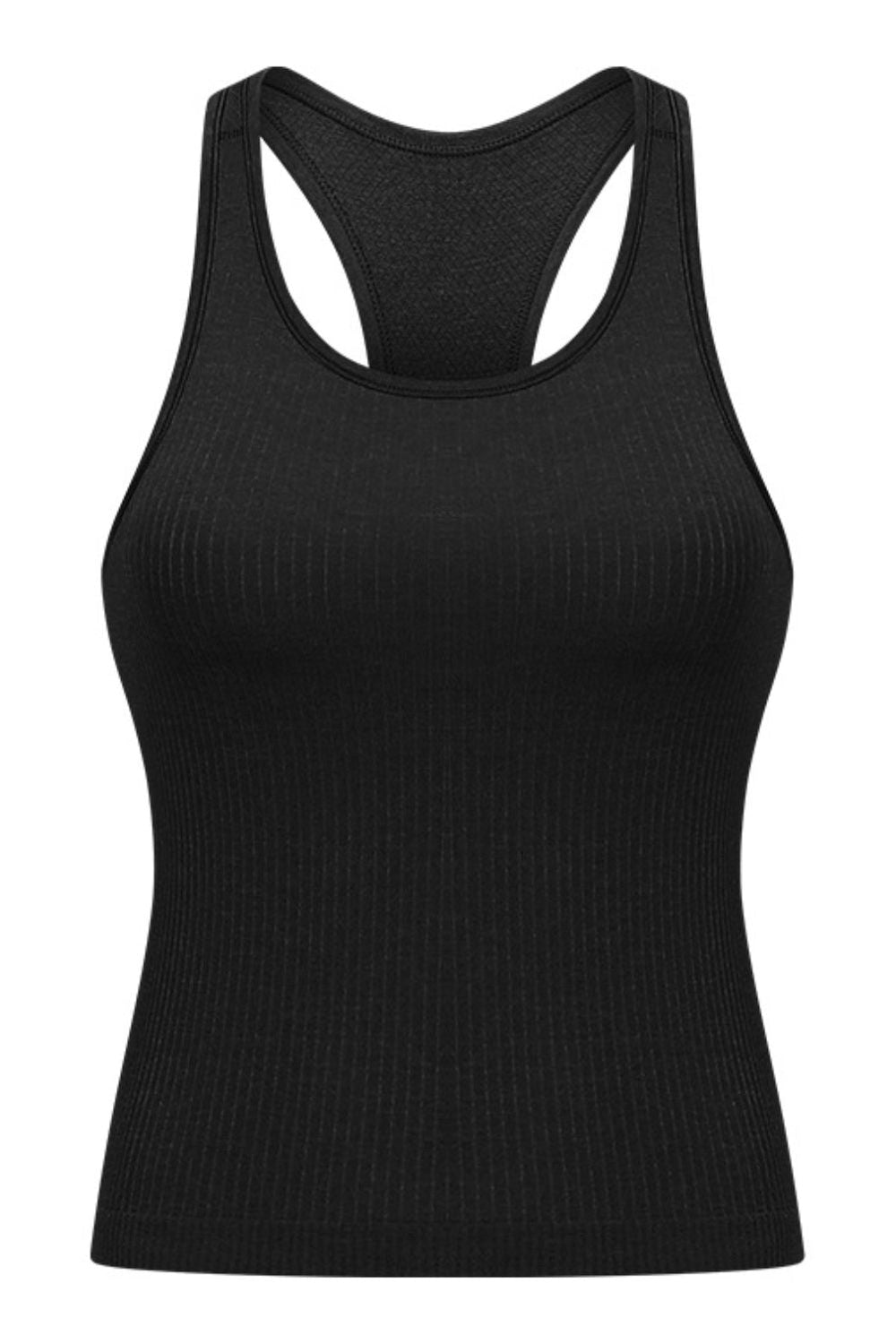 Millennia Round Neck Racerback Active Tank - Crop Tops & Tank Tops - FITGGINS