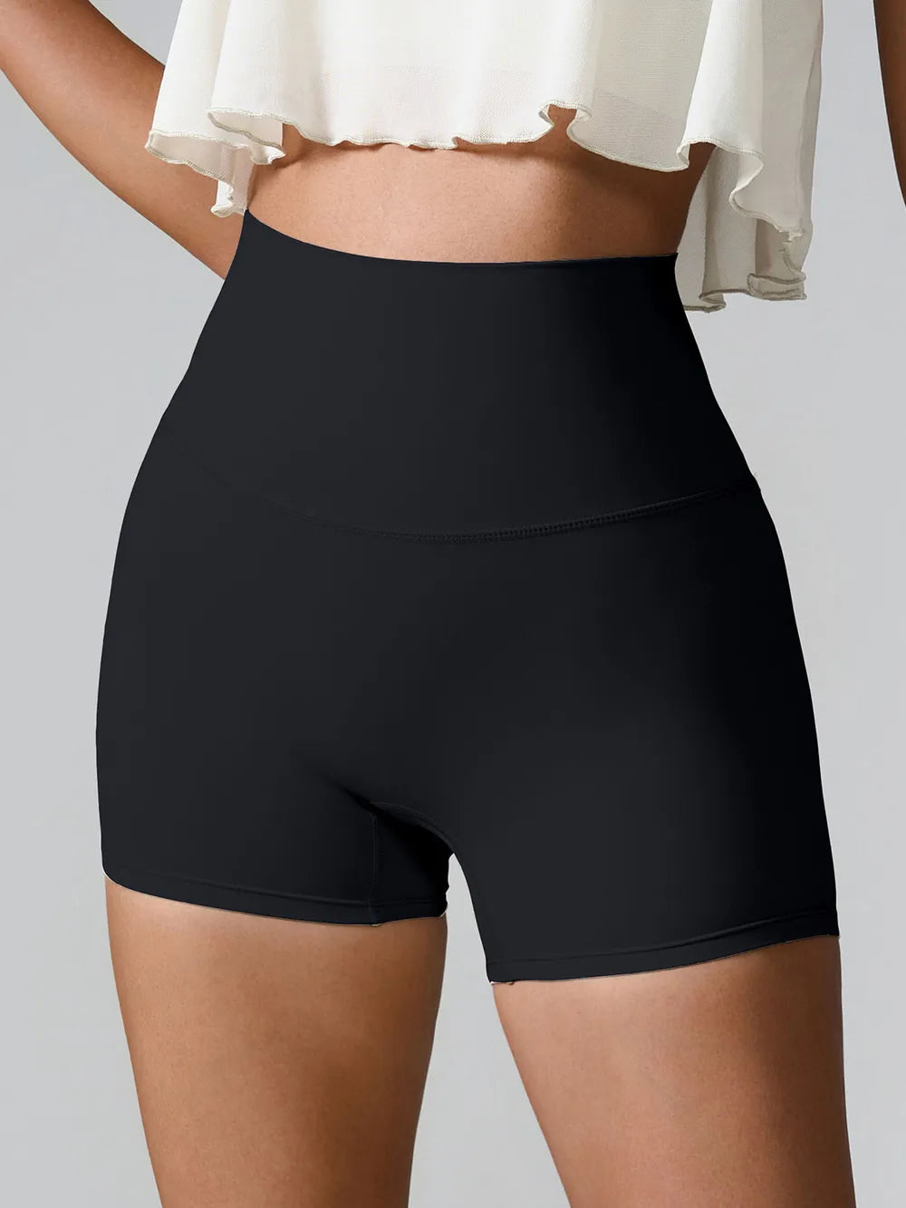 High Waist Active Shorts Black Fitggins