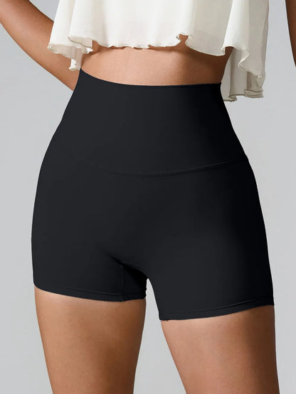 High Waist Active Shorts Black Fitggins