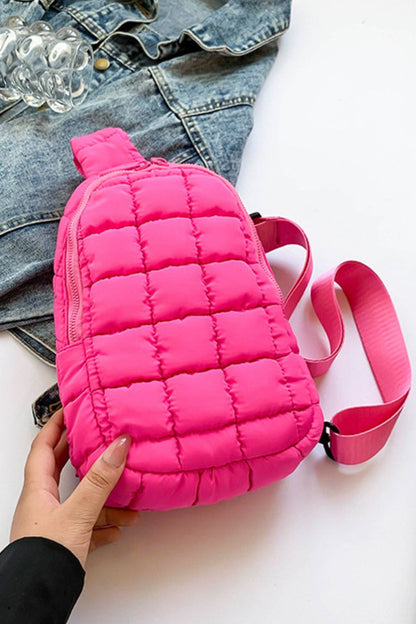 Quilted Nylon Crossbody Bag - Handbag - FITGGINS