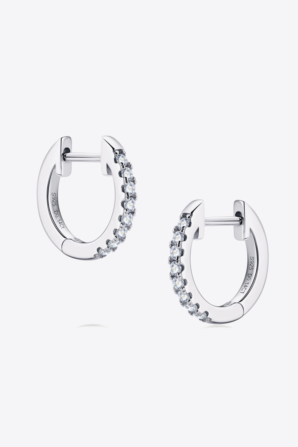 Moissanite 925 Sterling Silver Huggie Earrings - Earrings - FITGGINS