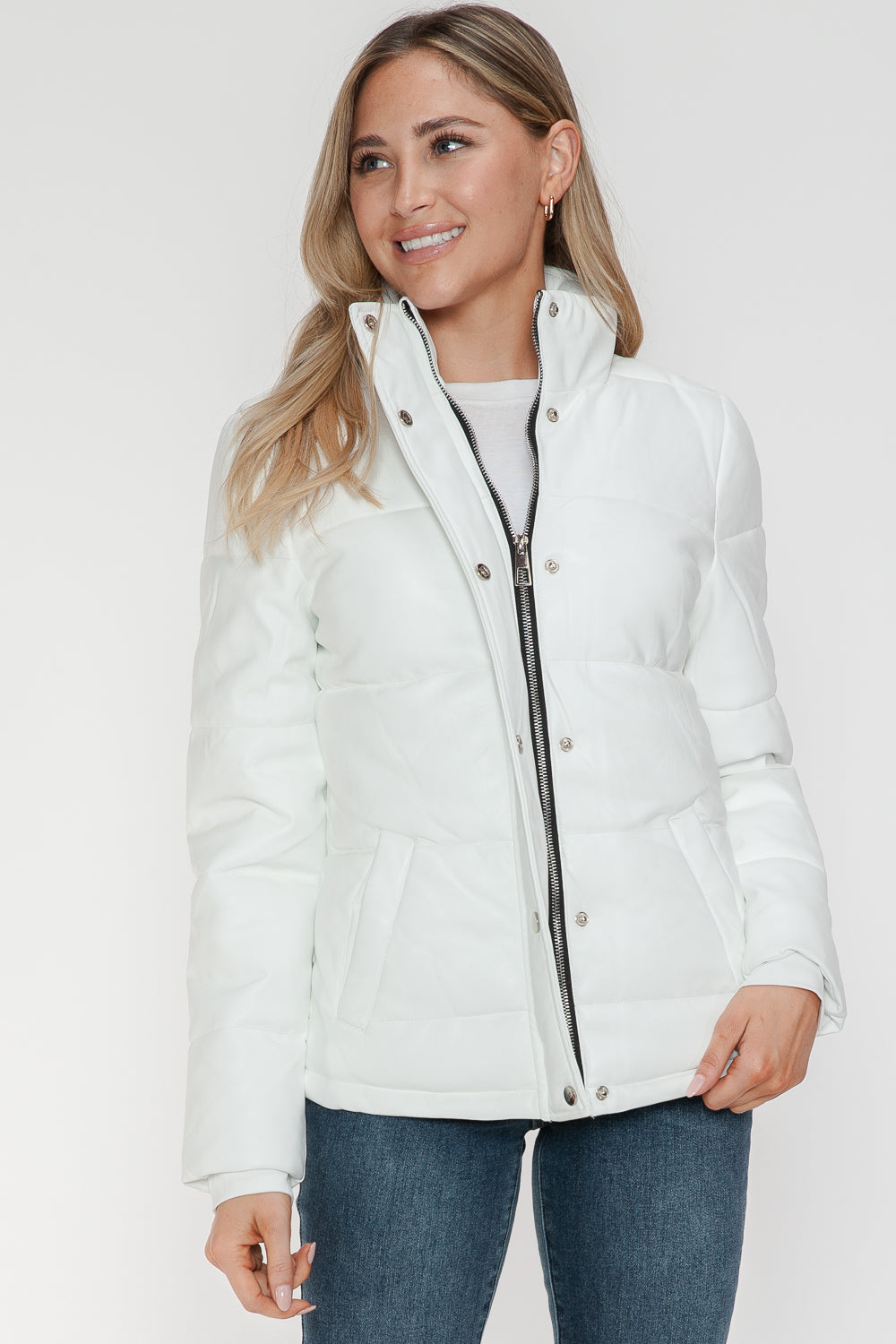 YMI Pocketed Zip Up Turtleneck Puffer Jacket - Jackets - FITGGINS