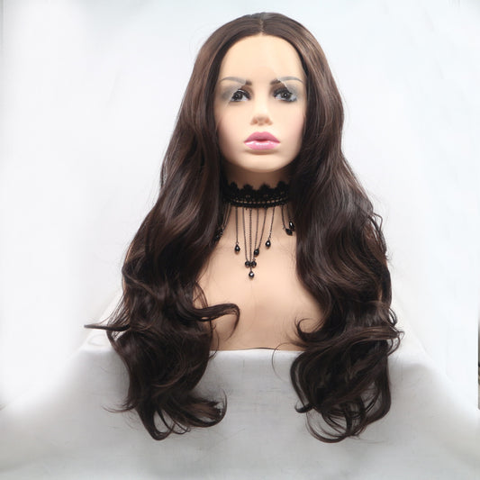 13*3" Lace Front Wigs Synthetic Long Wavy 24" 130% Density - Hair - FITGGINS