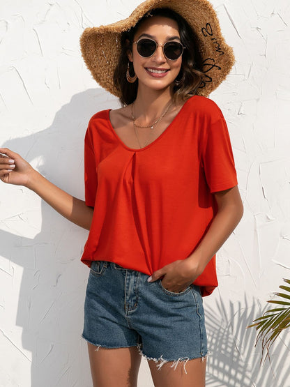 Ivy Lane Lace Trim Short Sleeve Top Fitggins