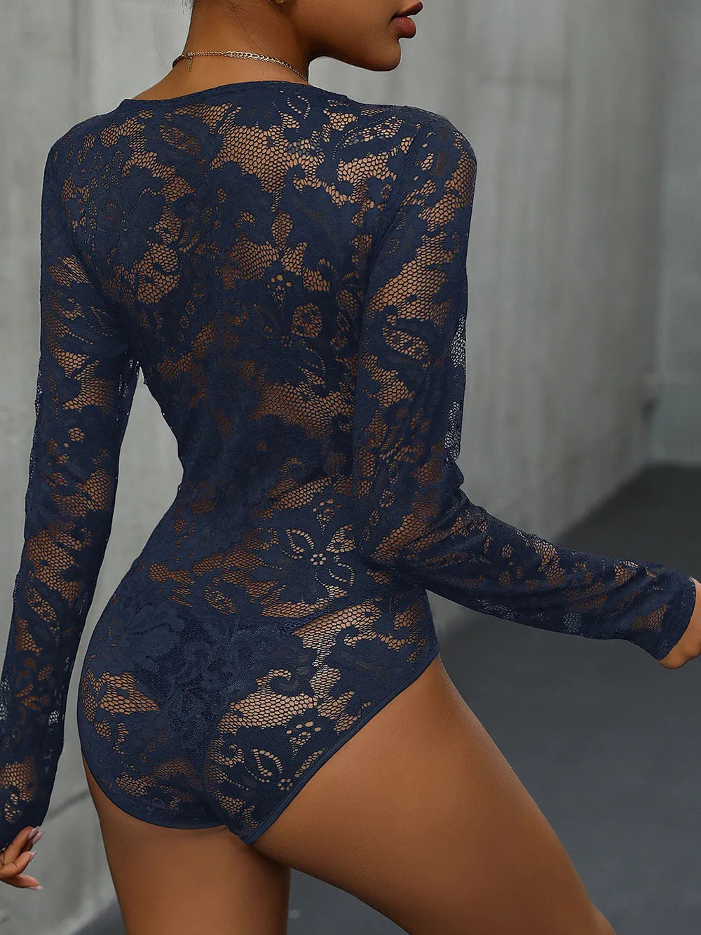 Perfee Lace Long Sleeve Bodysuit Fitggins