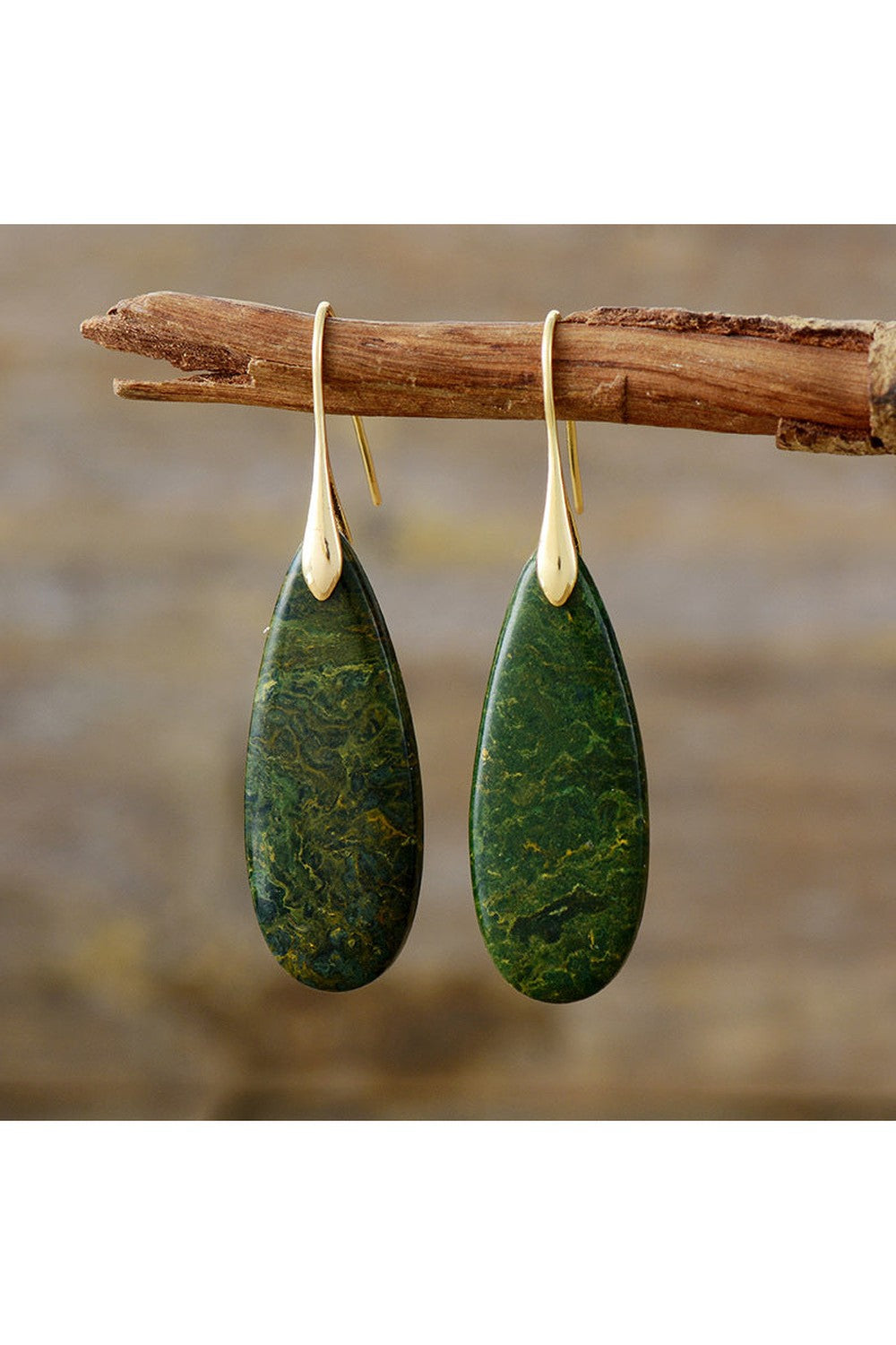 Natural Stone Waterdrop Shape Earrings - Earrings - FITGGINS