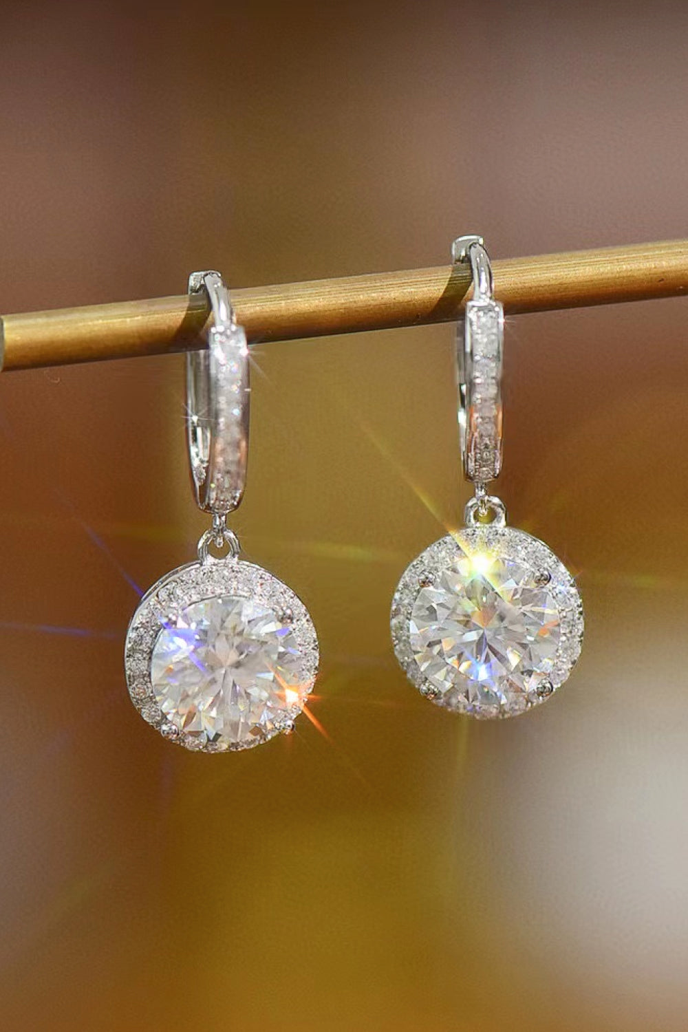 2 Carat Moissanite Round Drop Earrings - Earrings - FITGGINS