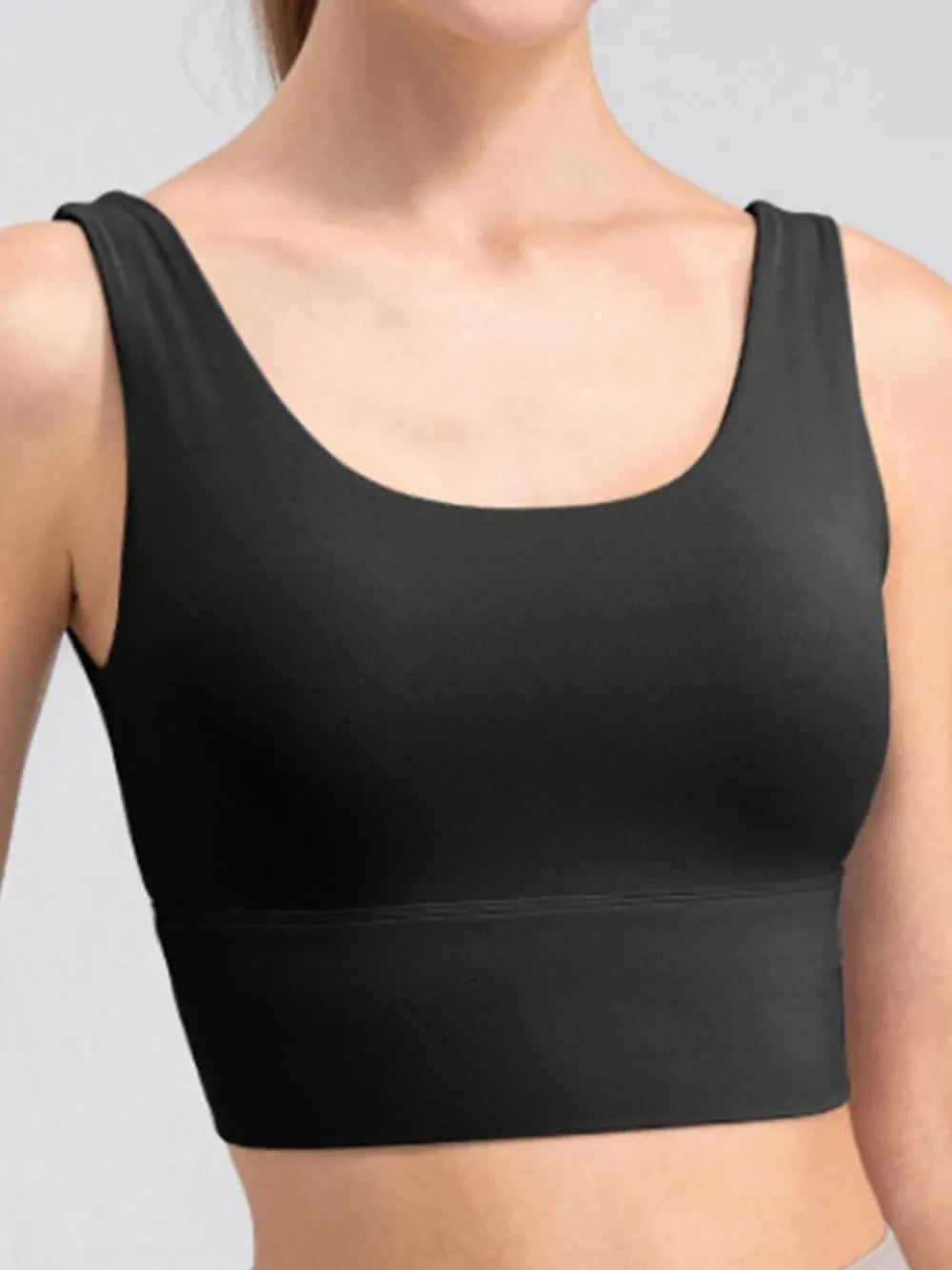 Scoop Neck Wide Strap Active Tank Fitggins
