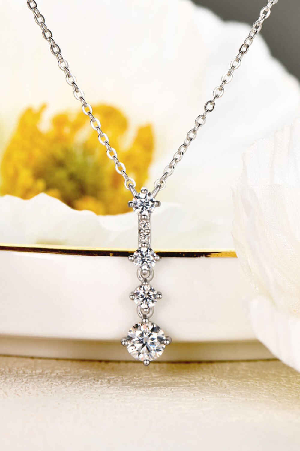 Adored Keep You There Multi-Moissanite Pendant Necklace - Necklaces - FITGGINS