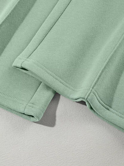 Drop Shoulder Zip Up Jacket and Drawstring Pants Active 2pcs Set Fitggins