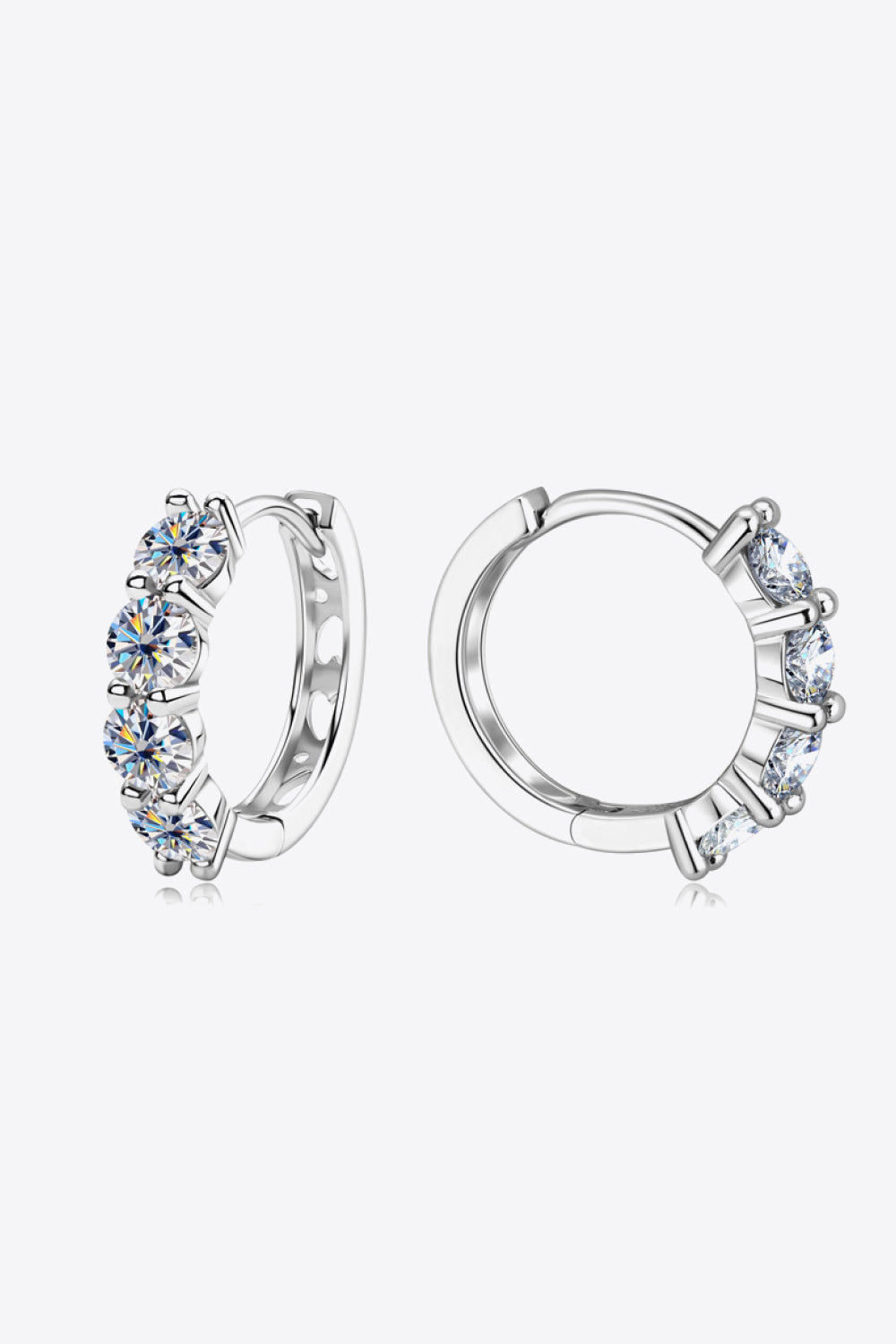 2.4 Carat Moissanite Huggie Earrings - Earrings - FITGGINS