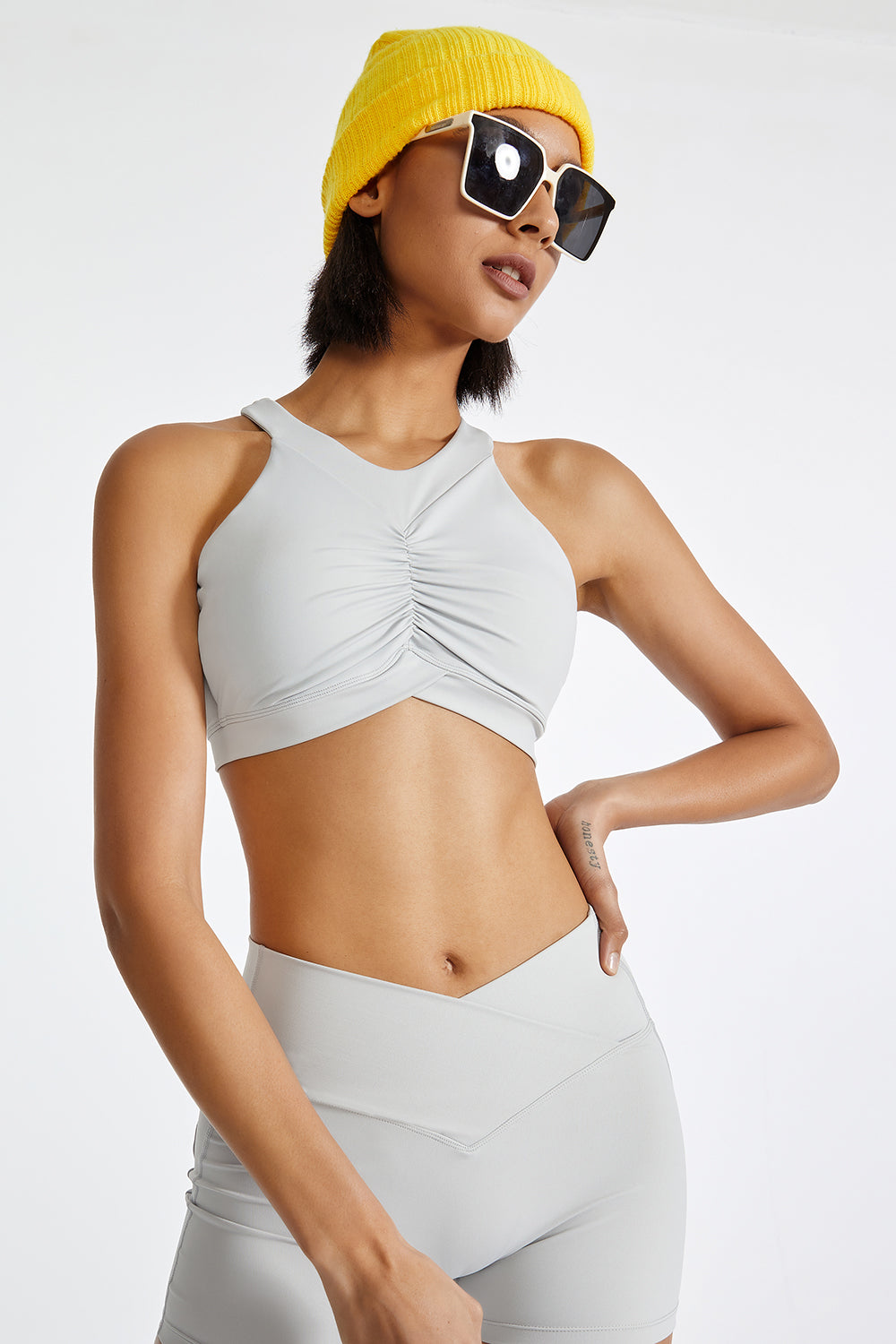 Ruched Crisscross Active Tank - Crop Tops & Tank Tops - FITGGINS