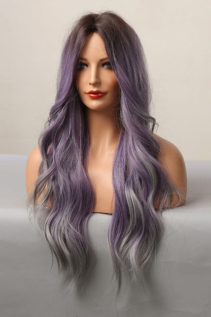 Elegant Wave Full Machine Synthetic Wigs in Purple 26'' - Hair - FITGGINS