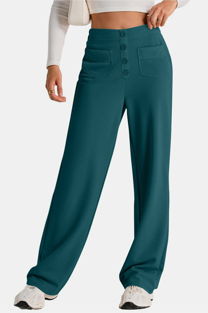 High Waist Wide Leg Pants - Pants - FITGGINS