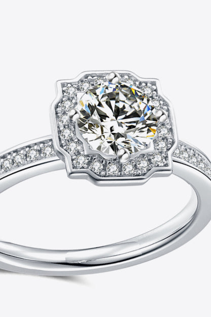 1 Carat Moissanite Platinum-Plated Ring - Rings - FITGGINS