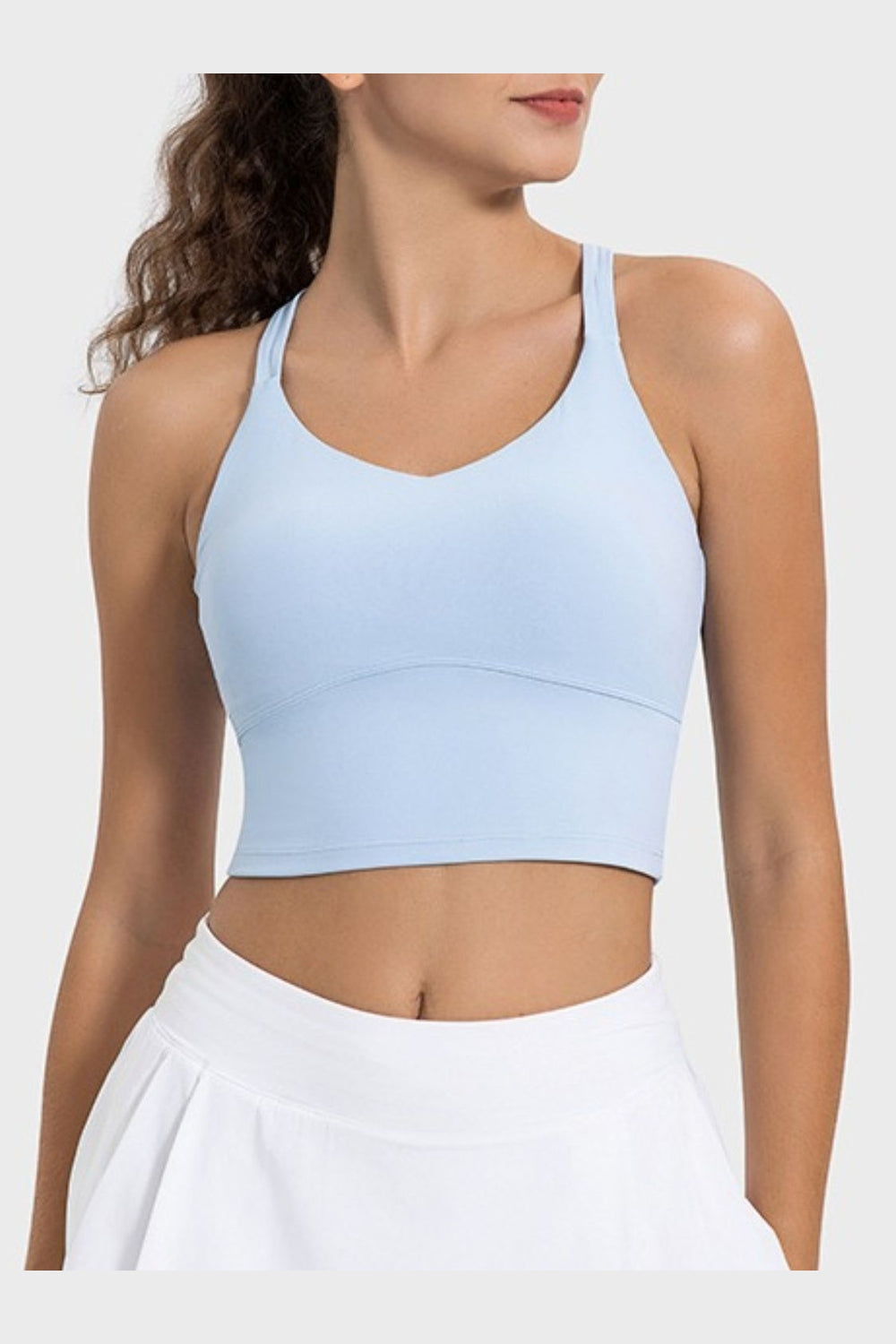 Millennia Crisscross Round Neck Active Tank - Crop Tops & Tank Tops - FITGGINS