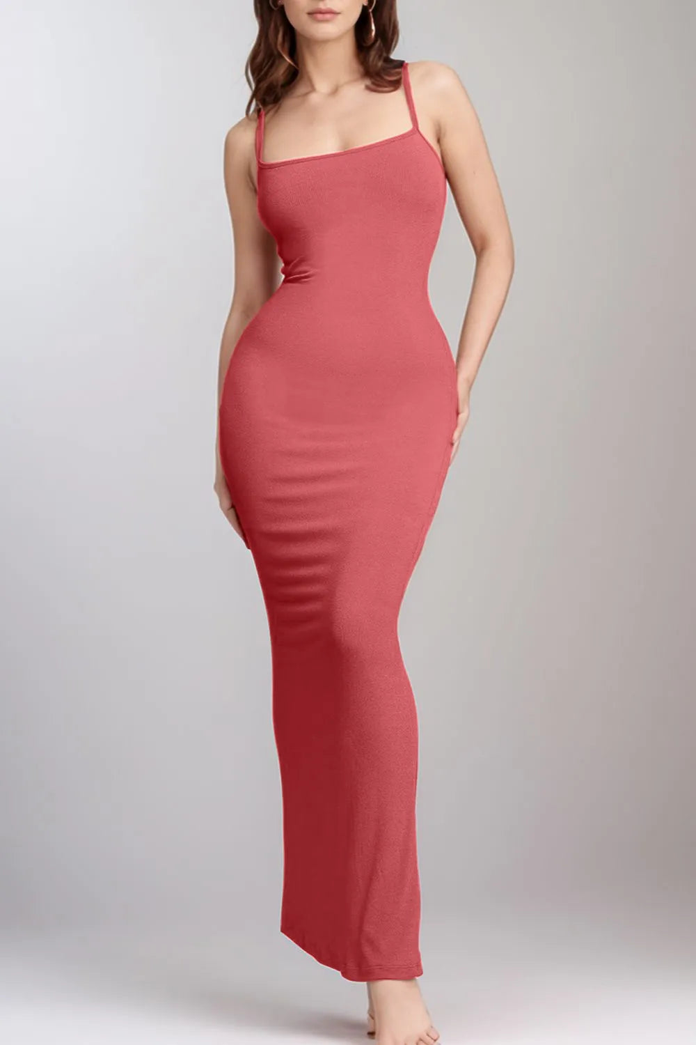 Basic Bae Built-In Shapewear Sleeveless Maxi Dress Rouge Fitggins