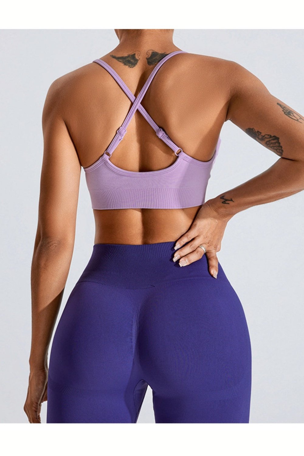Ruched Crisscross Active Bra - Sports Bras - FITGGINS