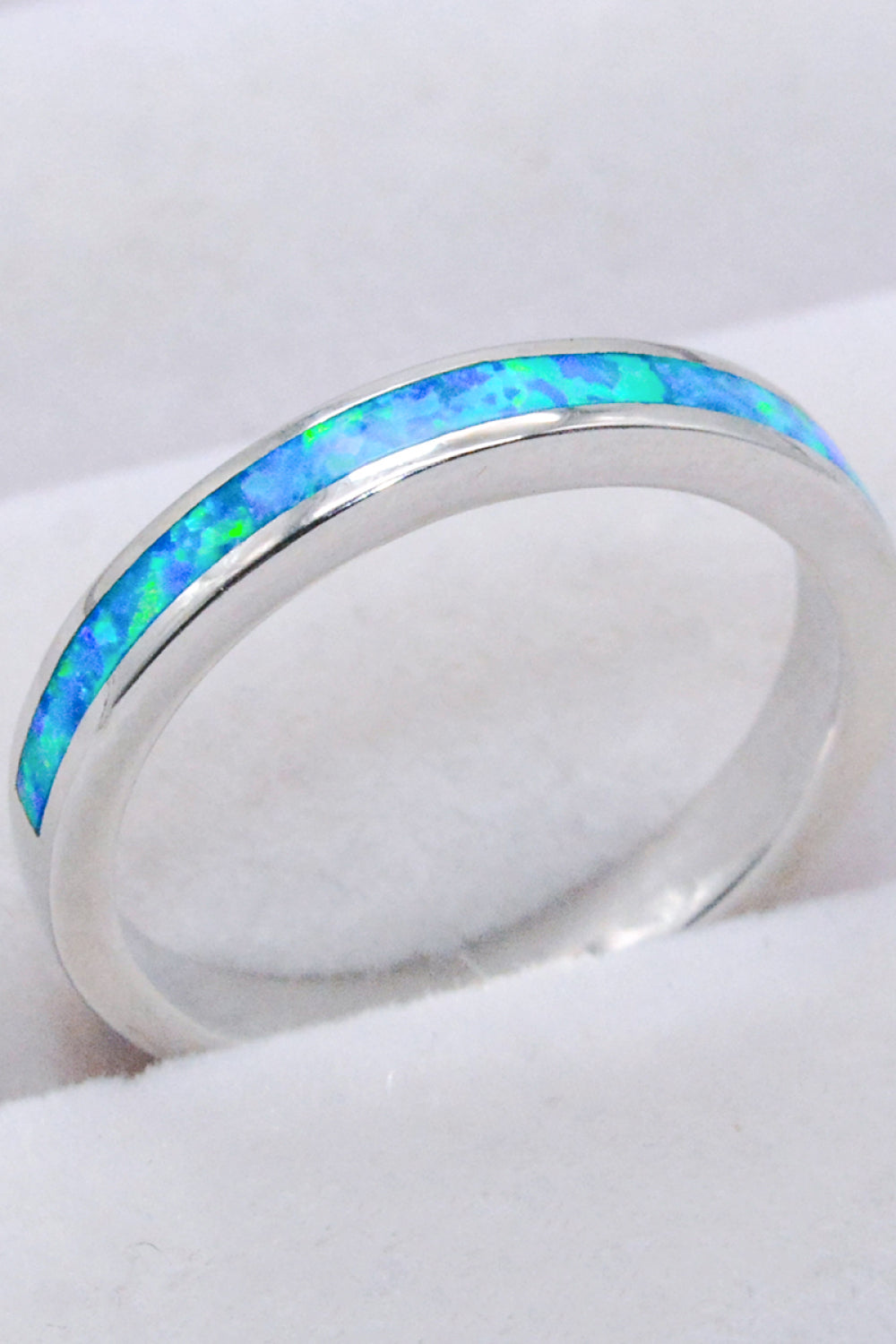 925 Sterling Silver Opal Ring in Sky Blue - Rings - FITGGINS