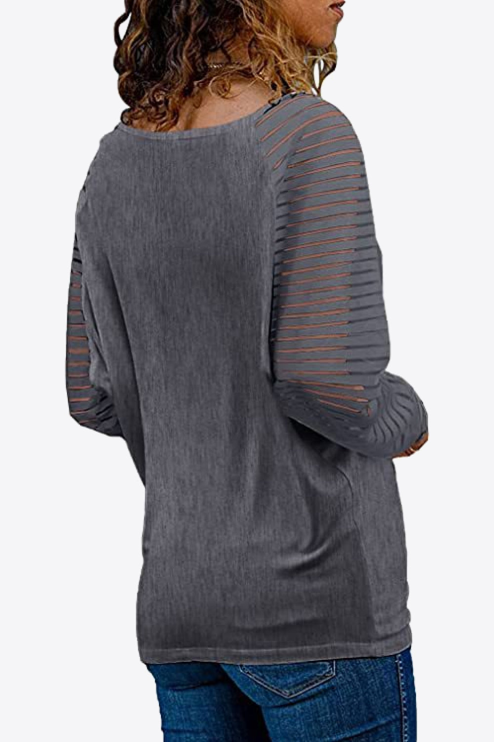 V-Neck Long Raglan Sleeve Top Fitggins