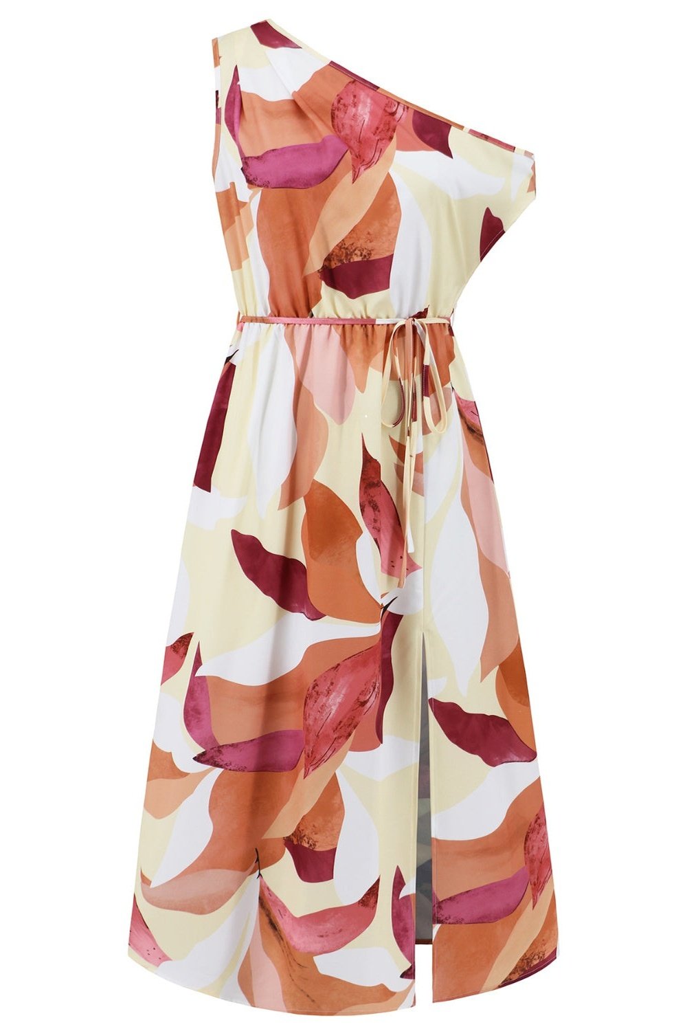 Printed One Shoulder Short Sleeve Dress - Casual & Maxi Dresses - FITGGINS