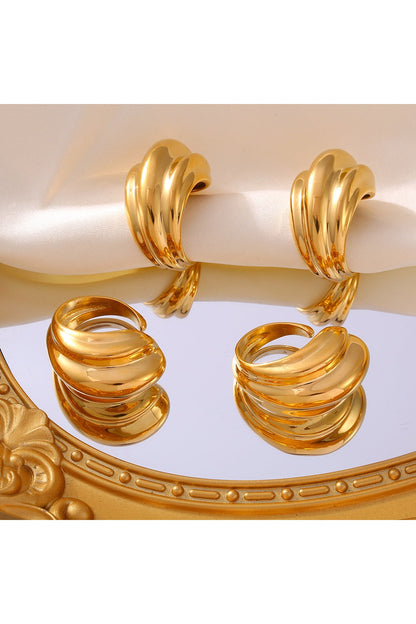 18K Gold-Plated Titanium Steel Open Ring - Rings - FITGGINS