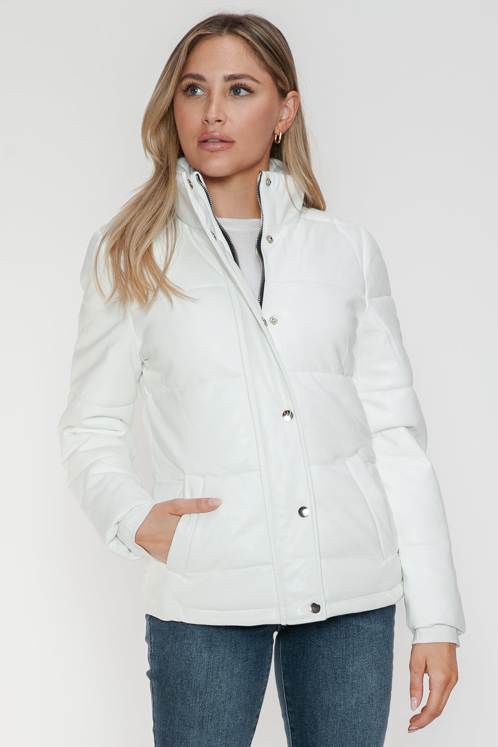 YMI Pocketed Zip Up Turtleneck Puffer Jacket - Jackets - FITGGINS