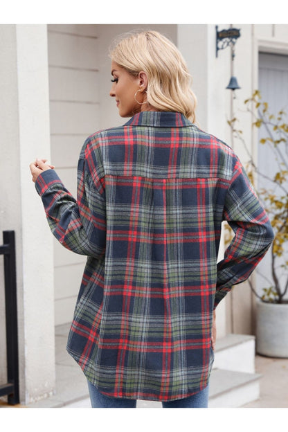 Mandy Plaid Button Up Long Sleeve Shirt Fitggins