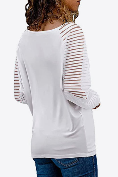 V-Neck Long Raglan Sleeve Top Fitggins