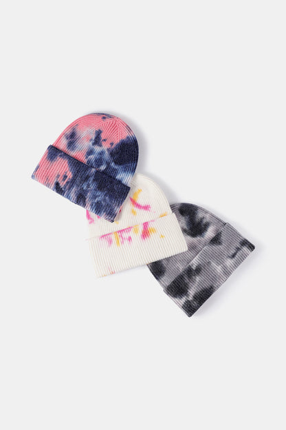 Tie-Dye Cuffed Rib-Knit Beanie Hat - Hats - FITGGINS