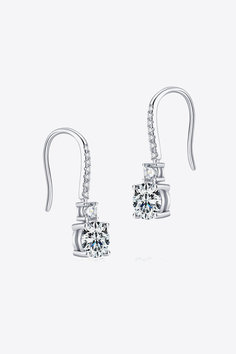 2 Carat Moissanite 925 Sterling Silver Drop Earrings - Earrings - FITGGINS