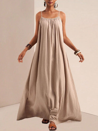 Spaghetti Strap Flowy Maxi Dress Fitggins
