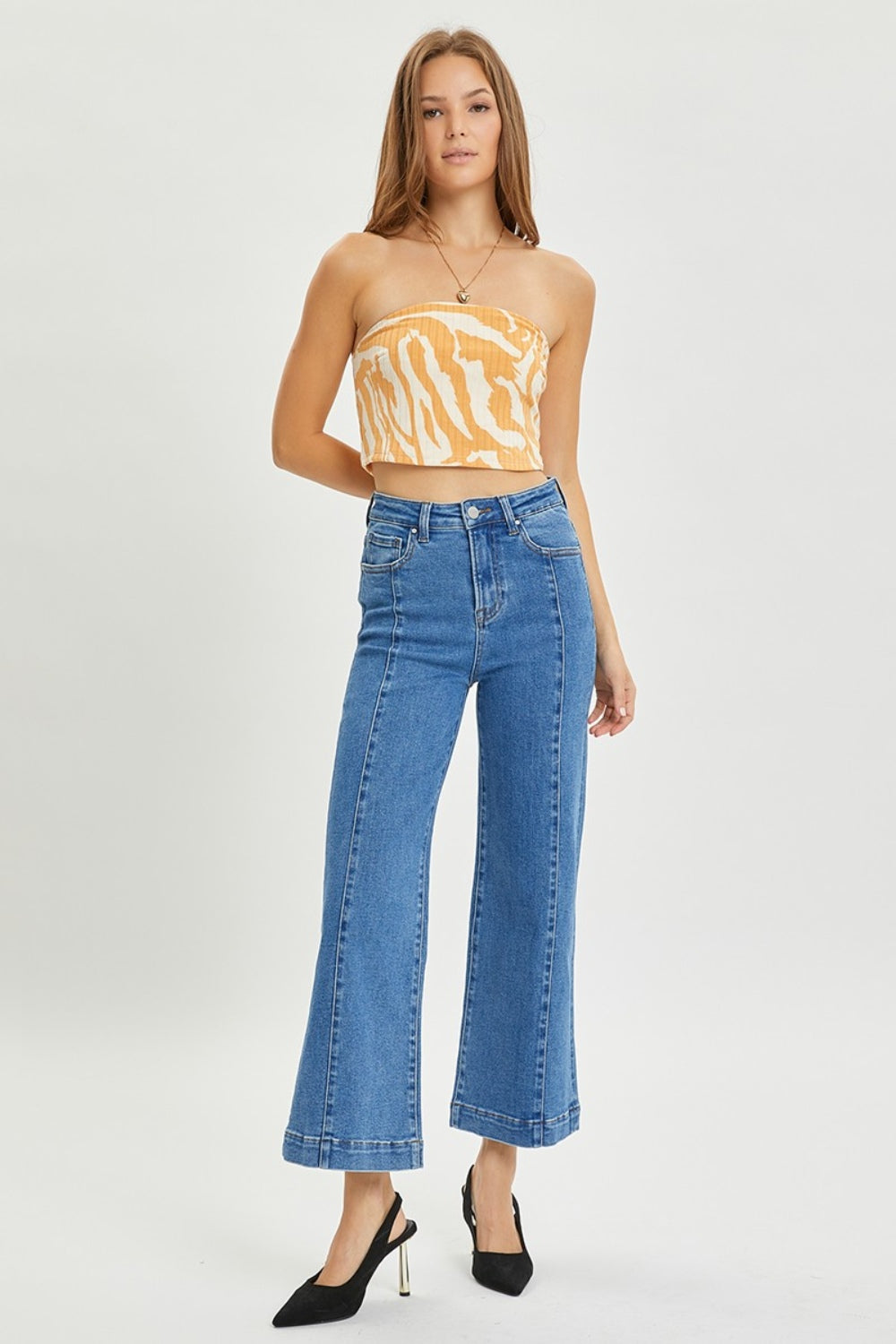 RISEN Full Size High Rise Wide Leg Jeans - Jeans - FITGGINS