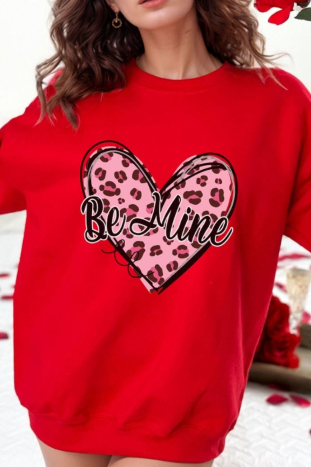 Valentine's Day BE MINE Heart Long Sleeve Sweatshirt - Sweatshirts & Hoodies - FITGGINS