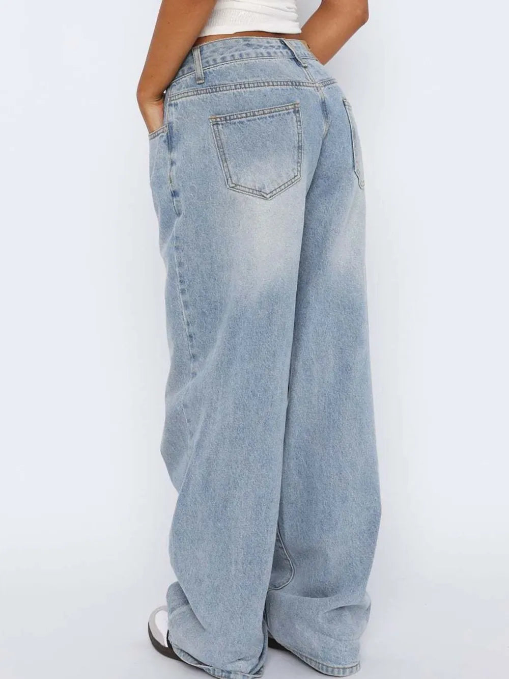 Wide Leg Jeans with Pockets Fitggins