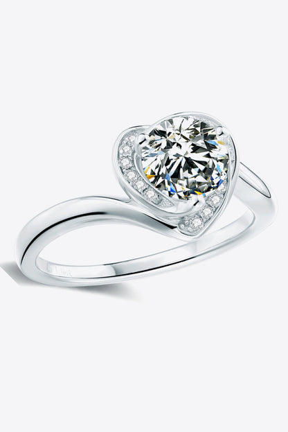 1 Carat Moissanite Heart Ring - Rings - FITGGINS