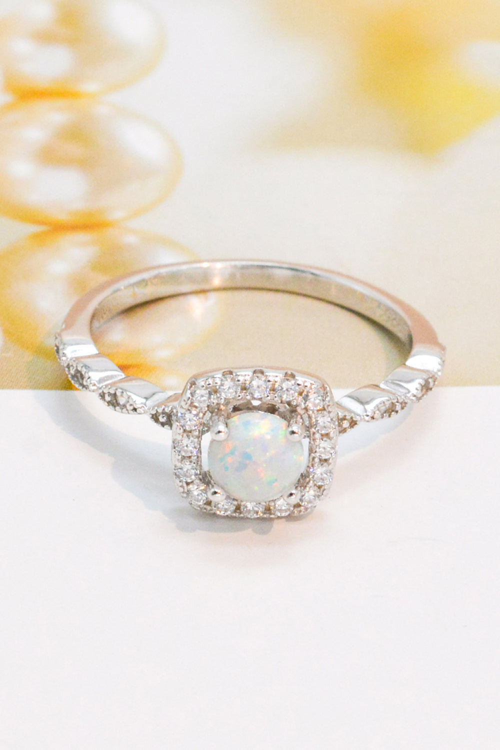 925 Sterling Silver Inlaid Opal Ring - Rings - FITGGINS