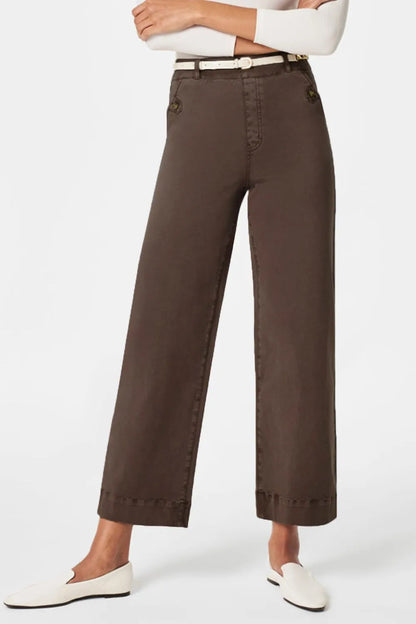 High Waist Jeans with Pockets Dark Brown Fitggins
