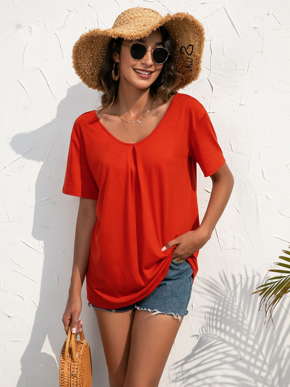 Ivy Lane Lace Trim Short Sleeve Top Fitggins