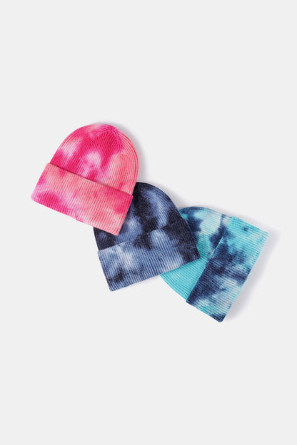 Tie-Dye Cuffed Rib-Knit Beanie Hat - Hats - FITGGINS