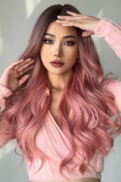 Fashion Wave Synthetic Long Wigs in Pink 26'' - Hair - FITGGINS