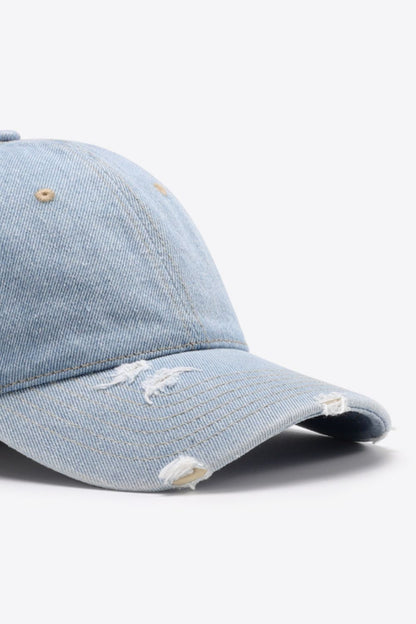 Distressed Adjustable Baseball Cap - Hats - FITGGINS