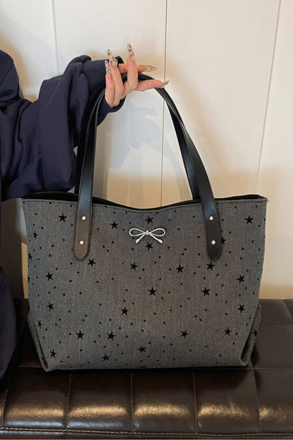 Polyester Bow Polka Dot Tote Bag - Handbag - FITGGINS