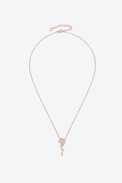 925 Sterling Silver 18K Rose Gold-Plated Pendant Necklace - Necklaces - FITGGINS